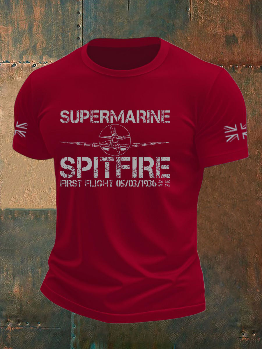 Men's Supermarine Spitfire Veteran RAF imitation cotton short-sleeved T-shirt