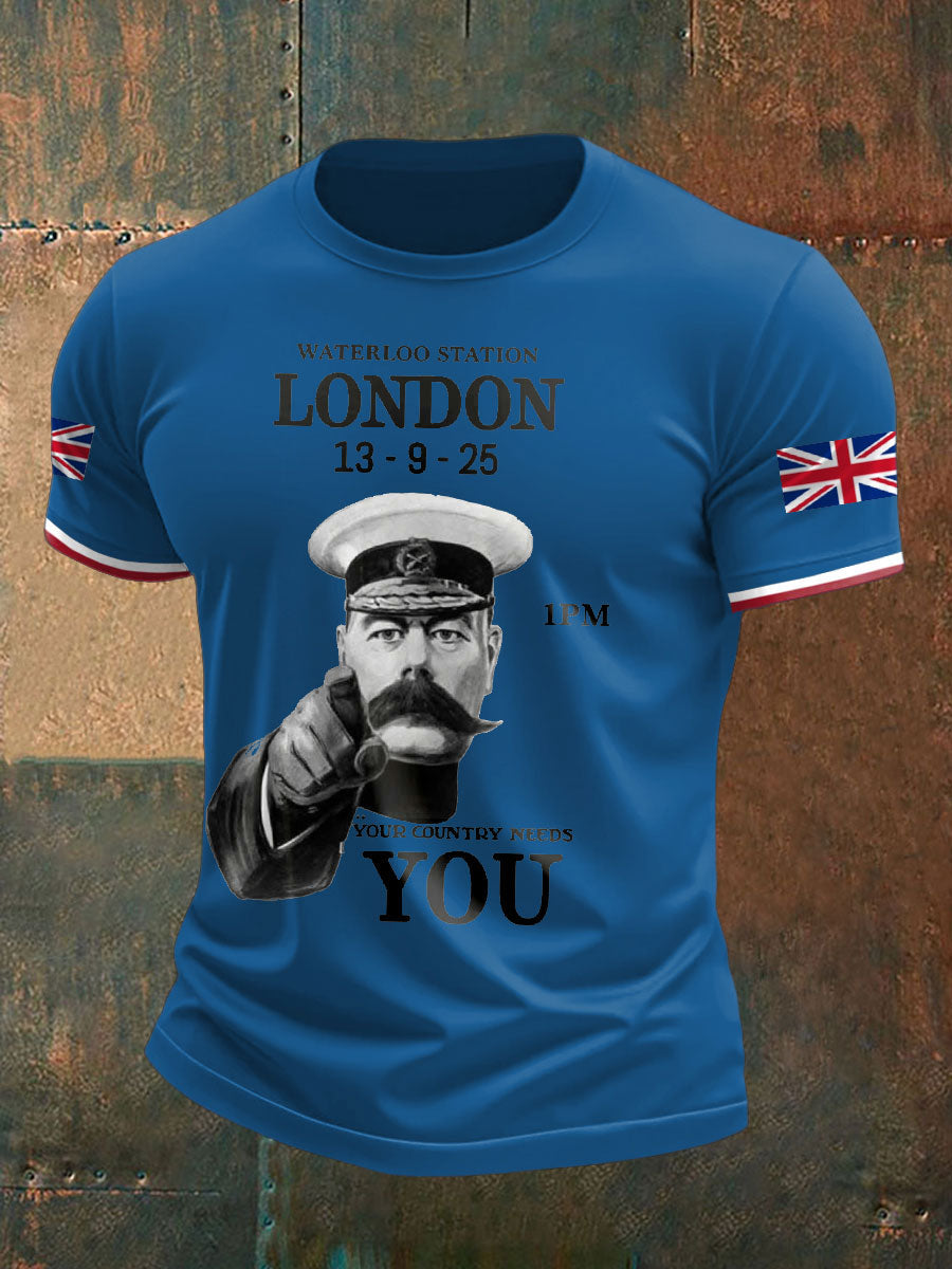 Nen's UK Flag Waterloo Station Printed T-Shirt