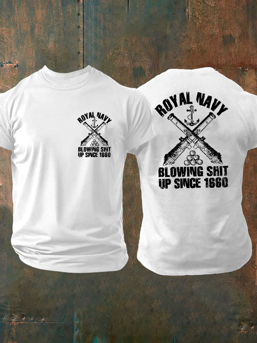 Men's British Veteran imitation cotton short-sleeved T-shirt