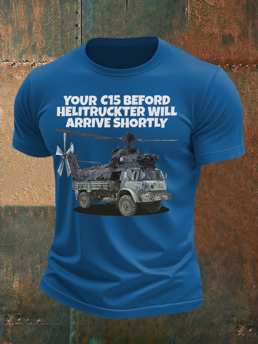 Men's British Veteran imitation cotton short-sleeved T-shirt