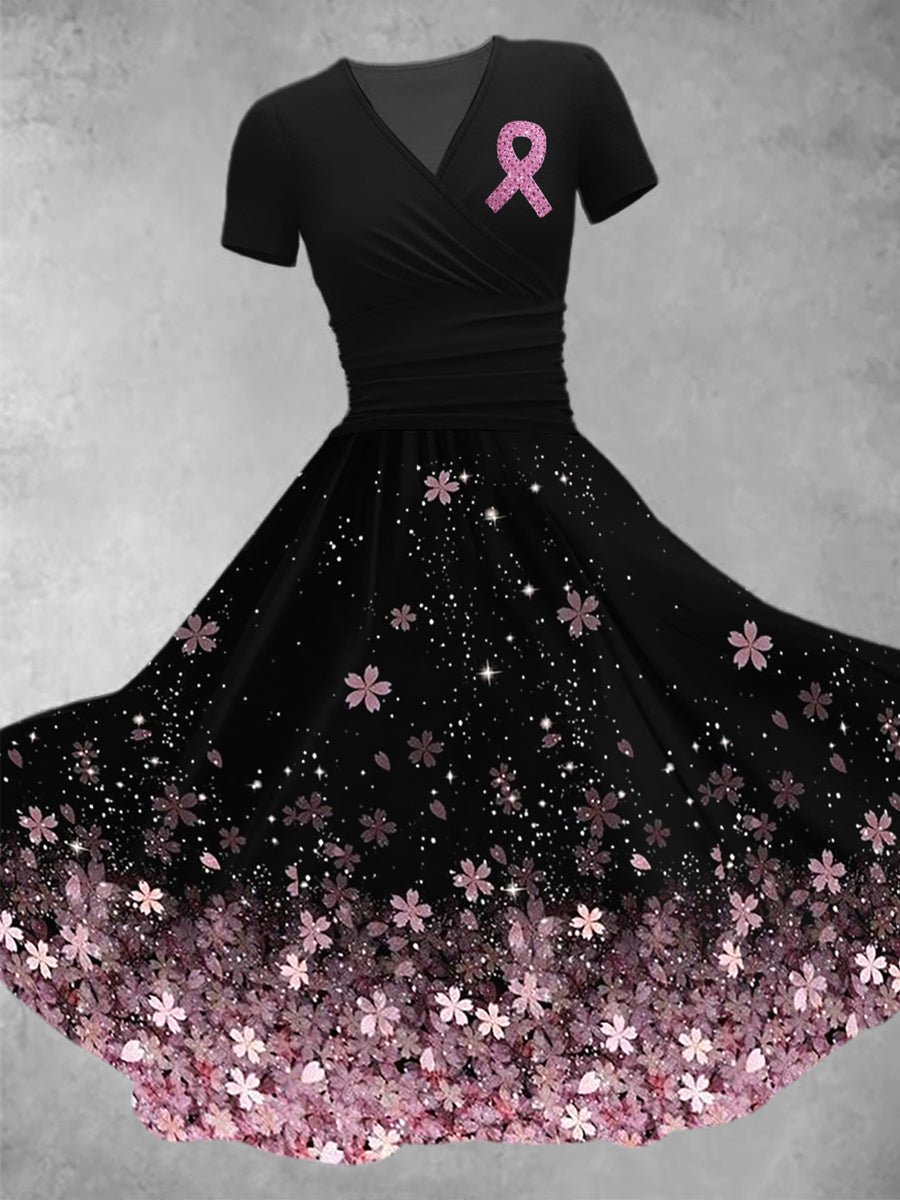 Women's Breast Cancer Awareness Short Sleeve Dress
