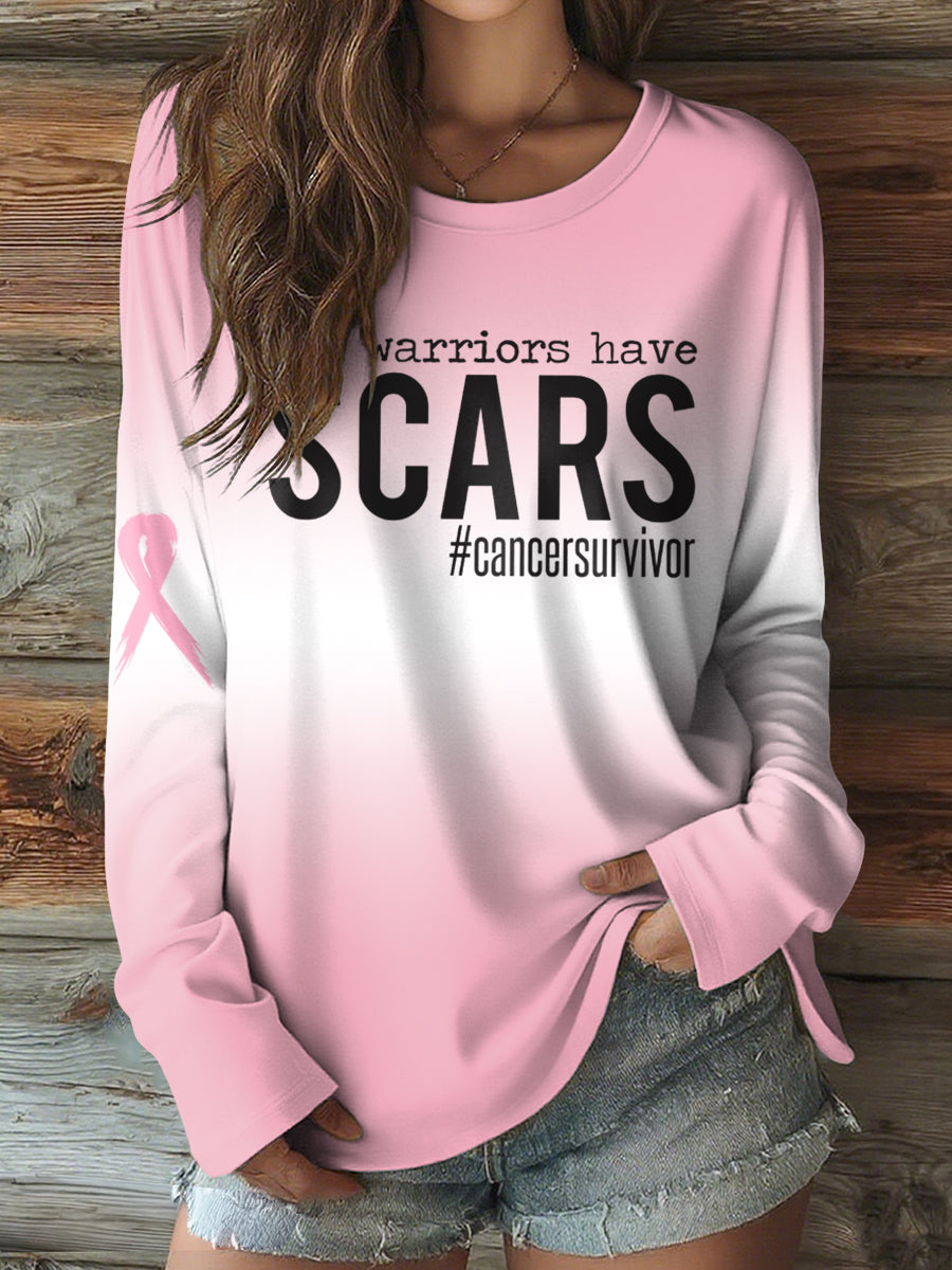 Women's Breast Cancer Awareness Casual Long Sleeve T-Shirt