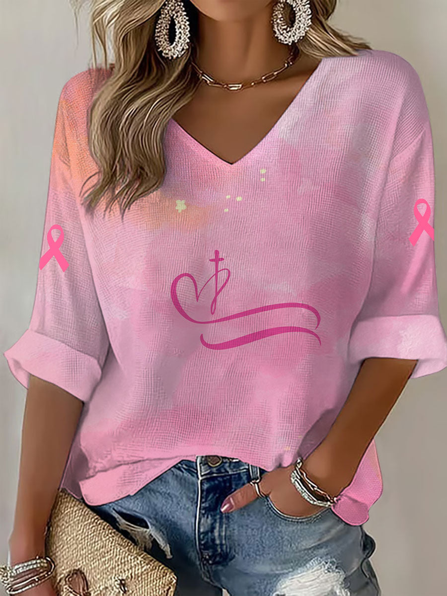 Women's Breast Cancer Awareness Long Sleeve Top