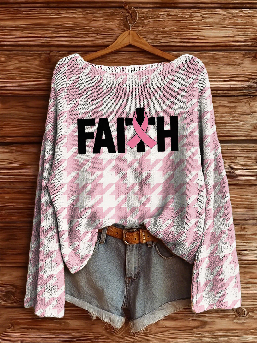 Women's Breast Cancer Awareness Knited Top