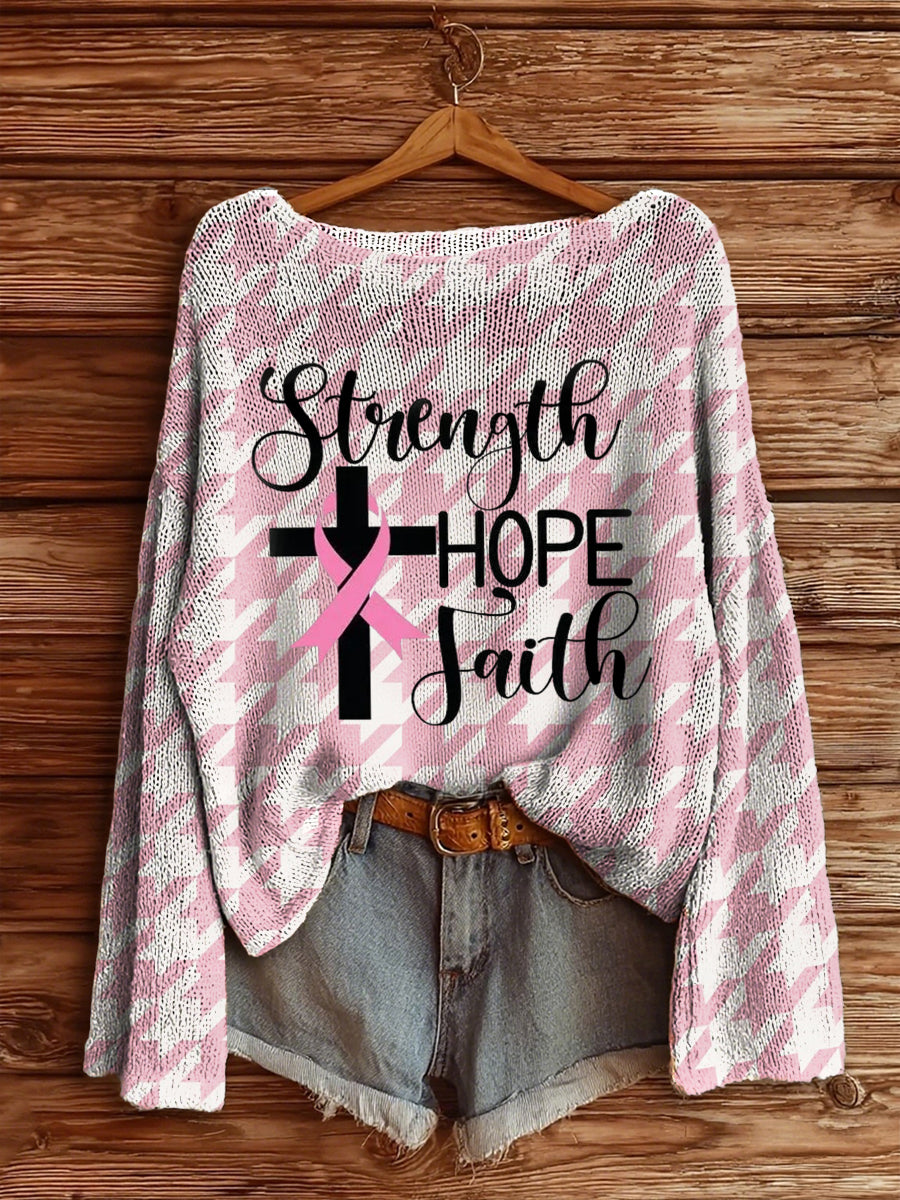 Women's Breast Cancer Awareness Knited Top