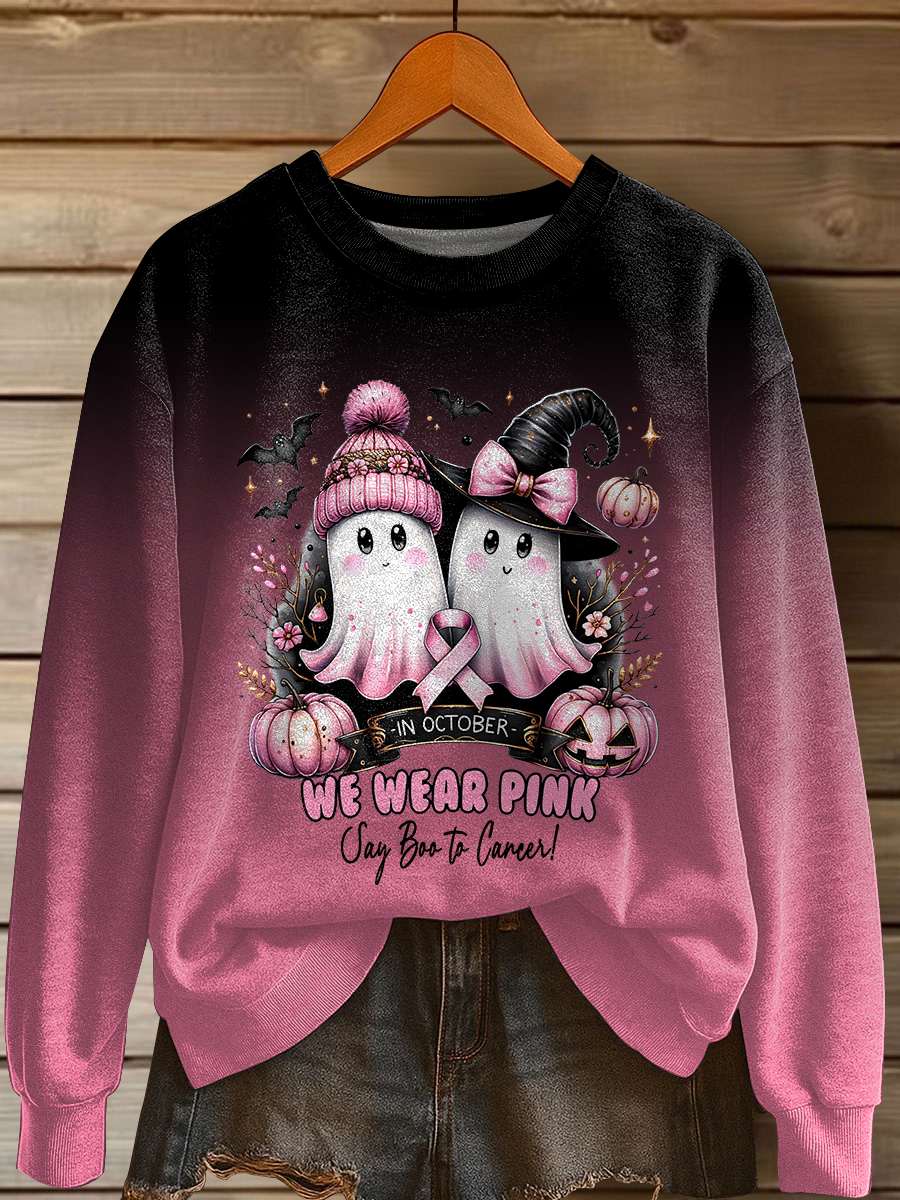 Women's In October We Wear Pink Printed Casual Sweatshirt