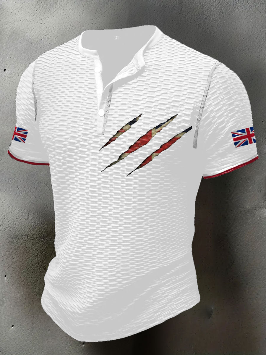 Men's UK Flag Printed Casual Tops