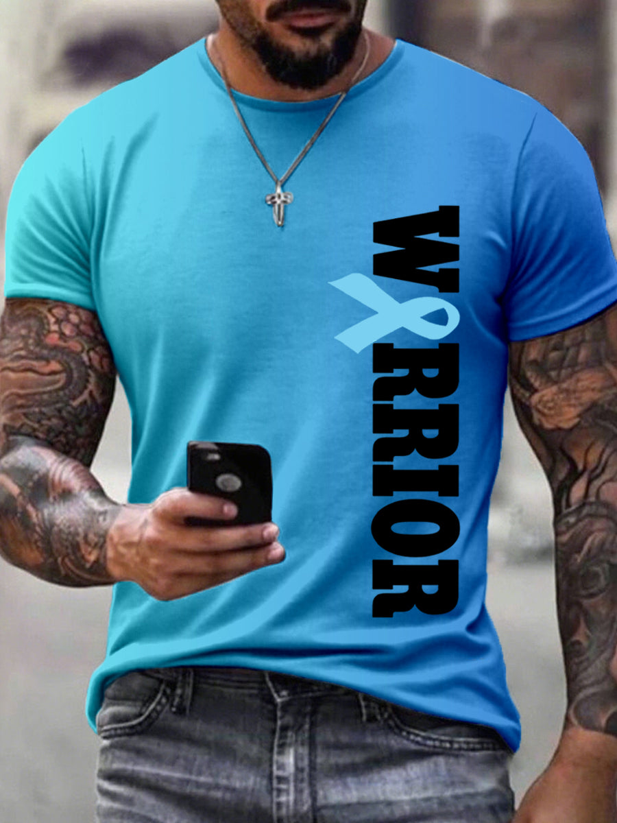 Men's Prostate Cancer Awareness Warrior Print T-Shirt