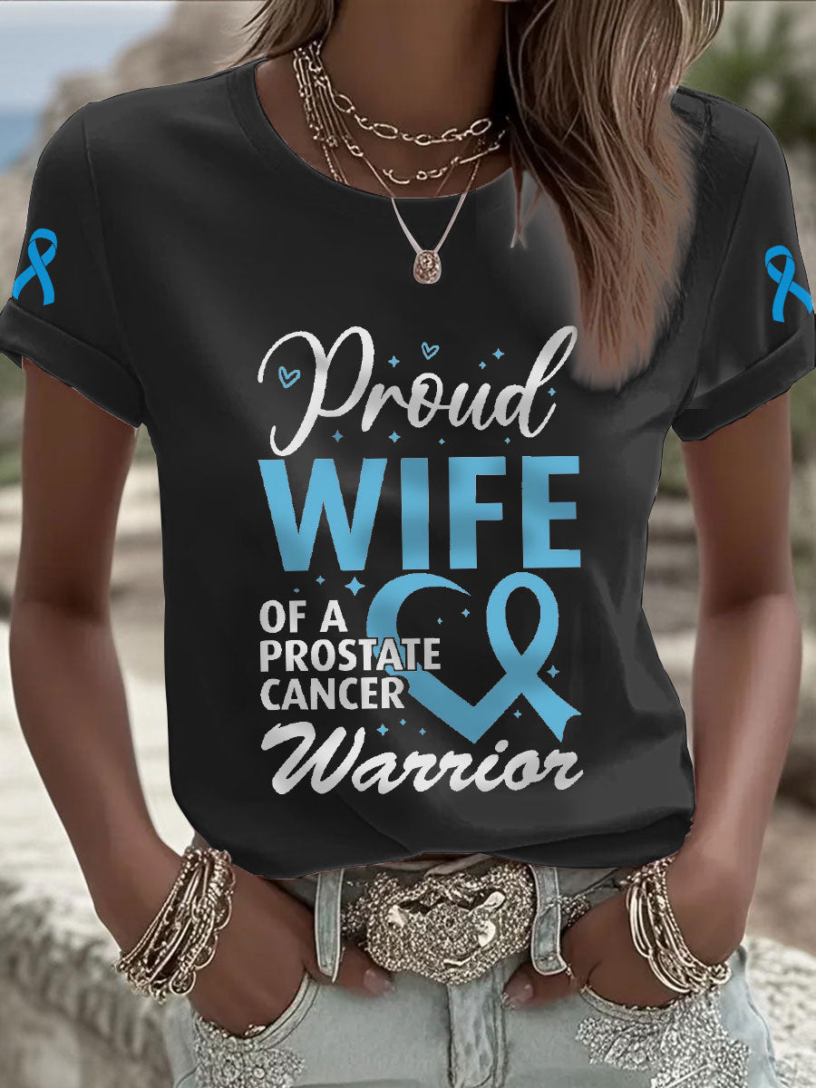 Women's Prostate Cancer Awareness Wife T-Shirt