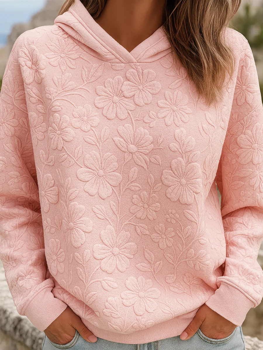 Women's Pink Art Floral Sweatshirt