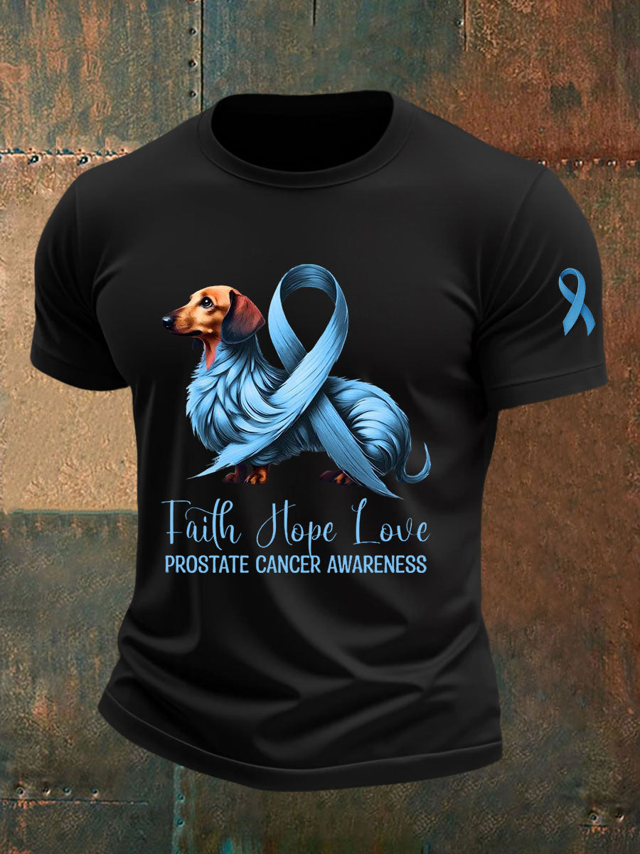 Men's Prostate Cancer Awareness Print Casual T-Shirt