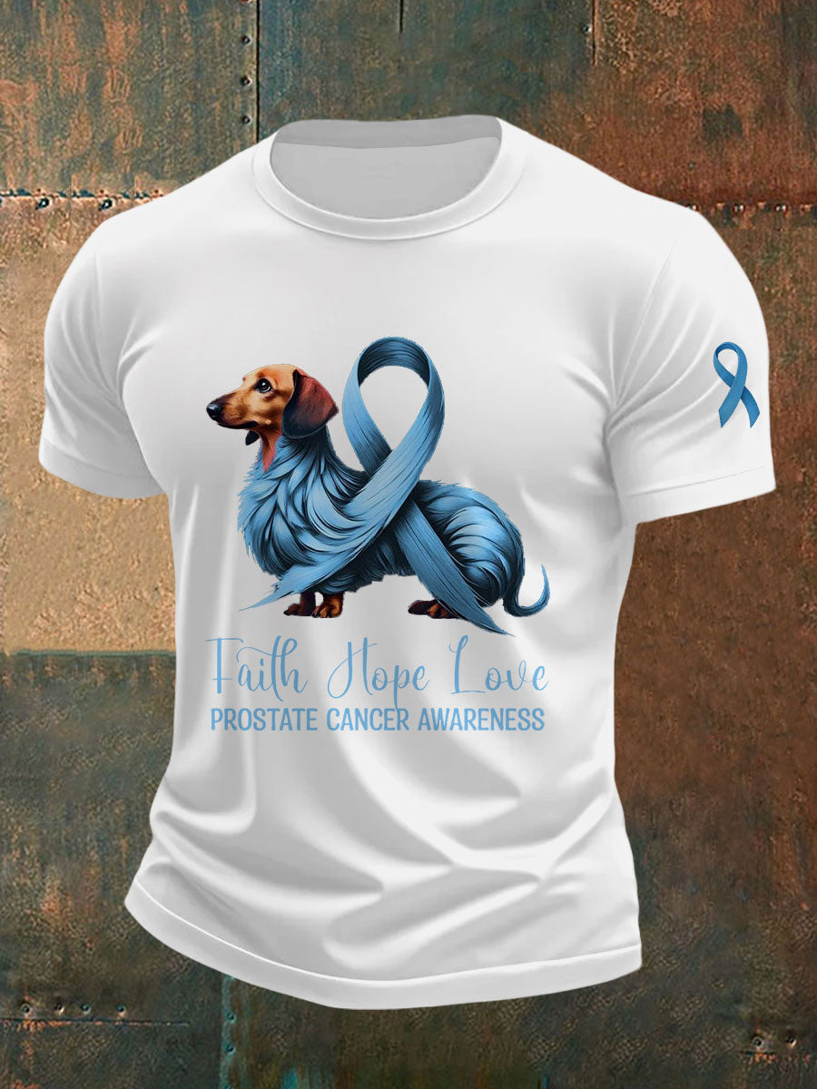 Men's Prostate Cancer Awareness Print Casual T-Shirt
