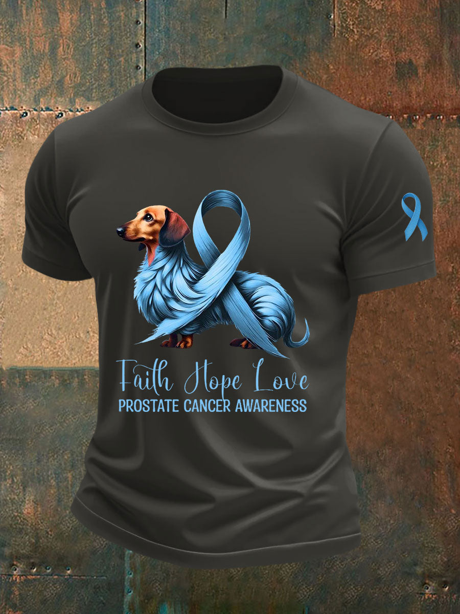 Men's Prostate Cancer Awareness Print Casual T-Shirt