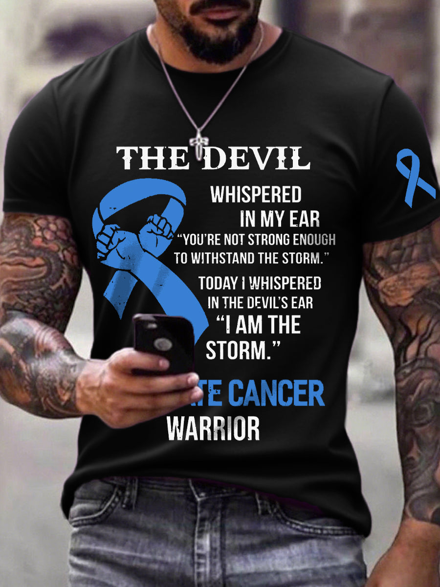 Men's Prostate Cancer Awareness Warrior Print T-Shirt