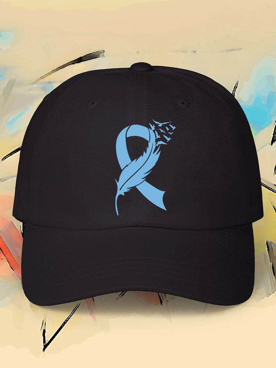 prostate cancer feathers blue ribbon neutral hats