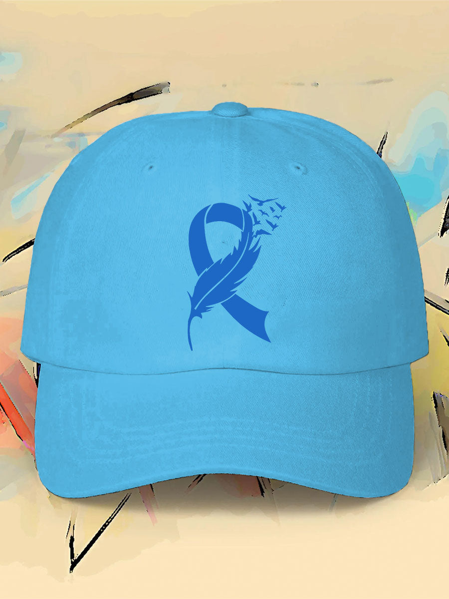 prostate cancer feathers blue ribbon neutral hats