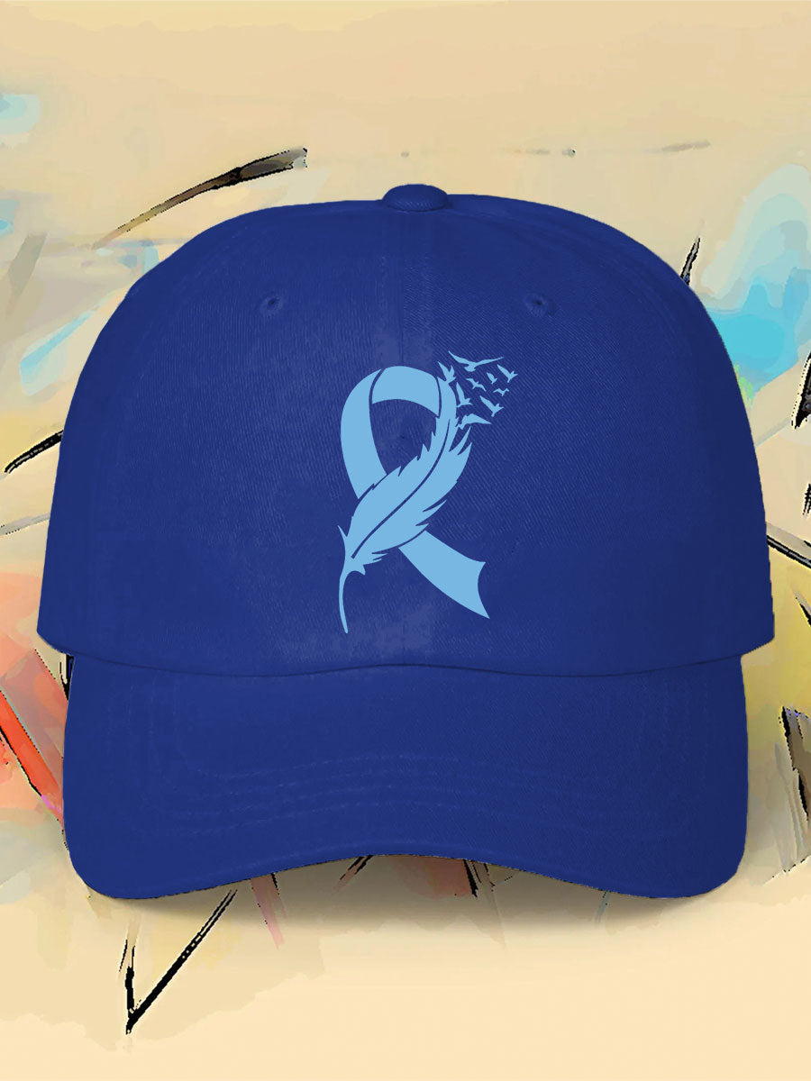 prostate cancer feathers blue ribbon neutral hats
