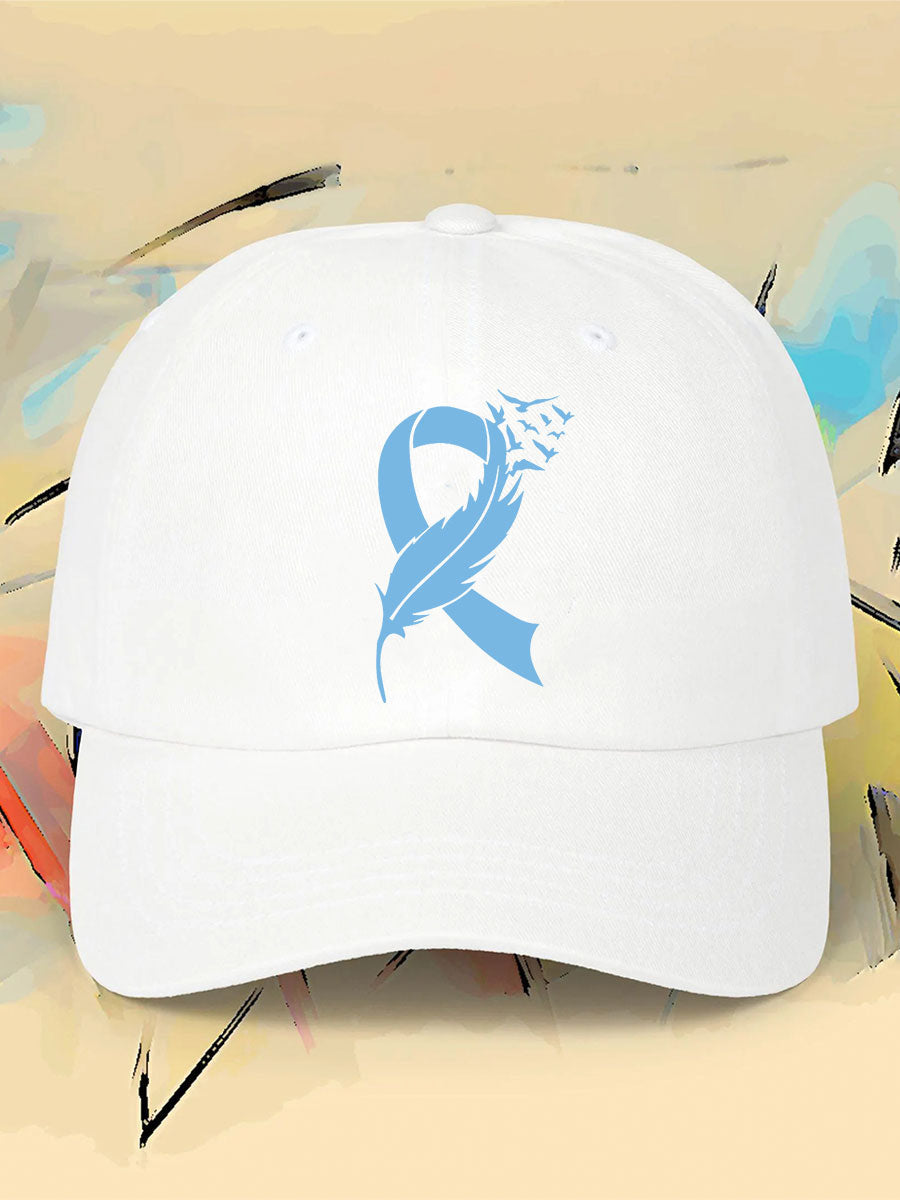 prostate cancer feathers blue ribbon neutral hats