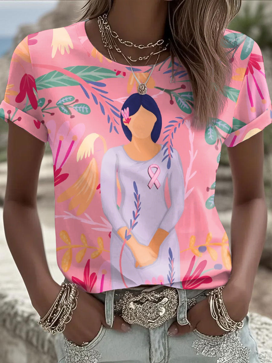 Women's Breast Cancer Awareness Print T-Shirts
