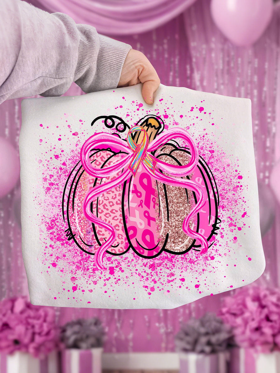Women's Breast Cancer Awareness Pink Pumpkin Sweatshirts