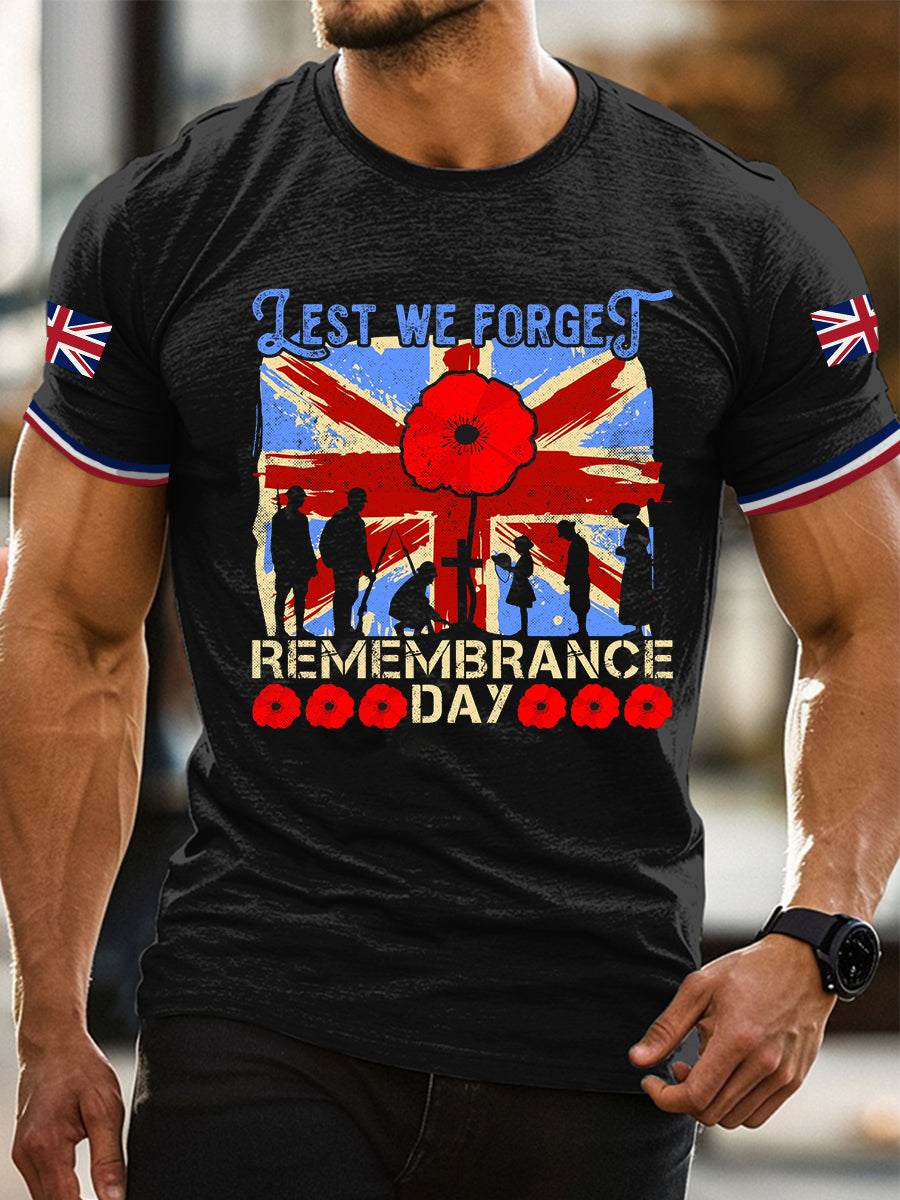 Men's Remembrance Day Lest We Forget Short Sleeves T-shirt
