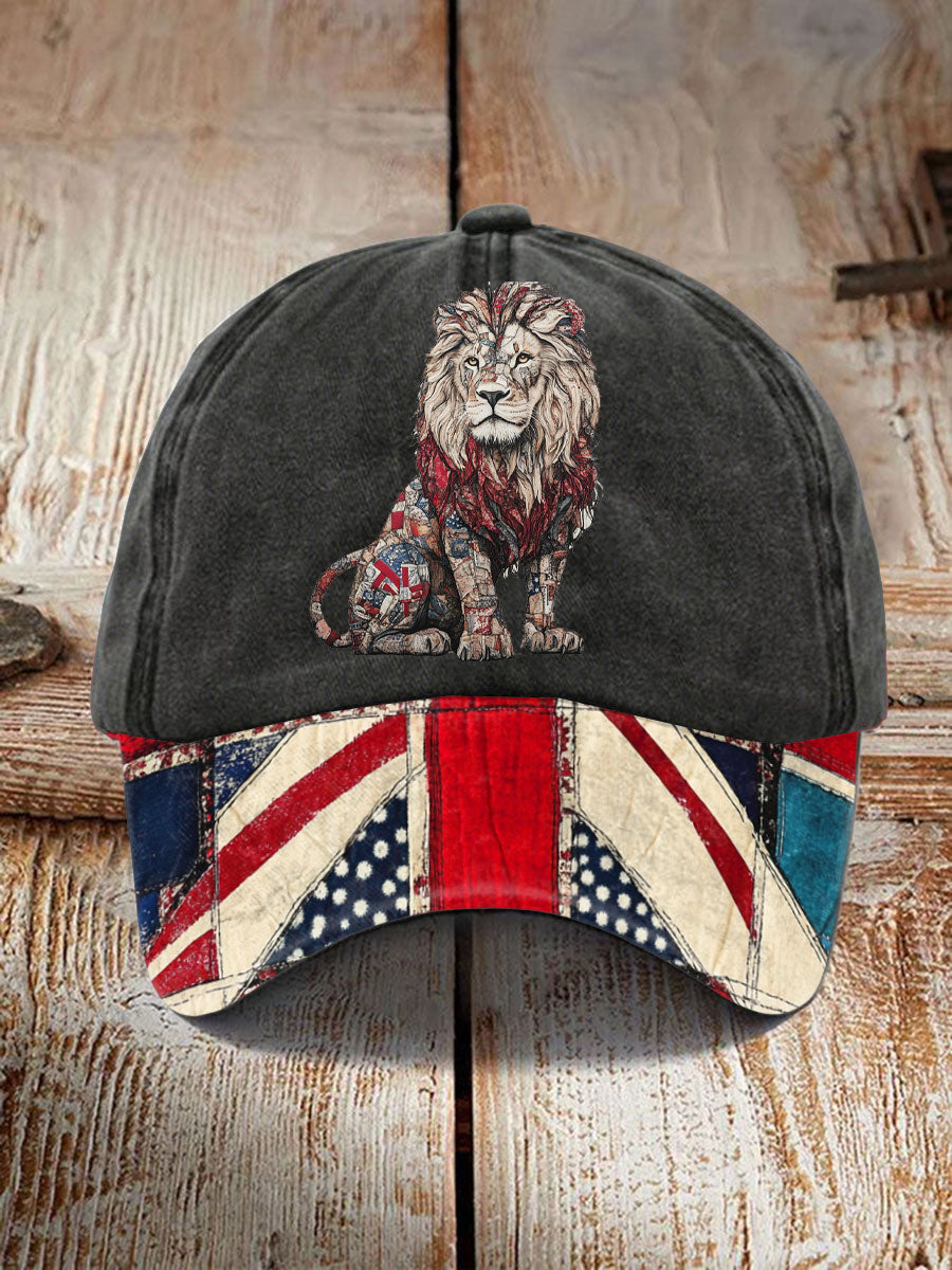 Unisex UK Flag Art Lion Printed Hat