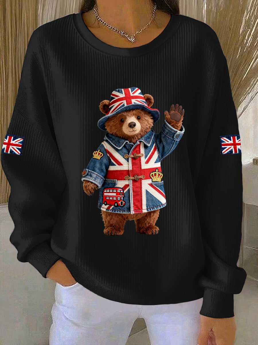 Women's British style Print Casual Sweatshirt