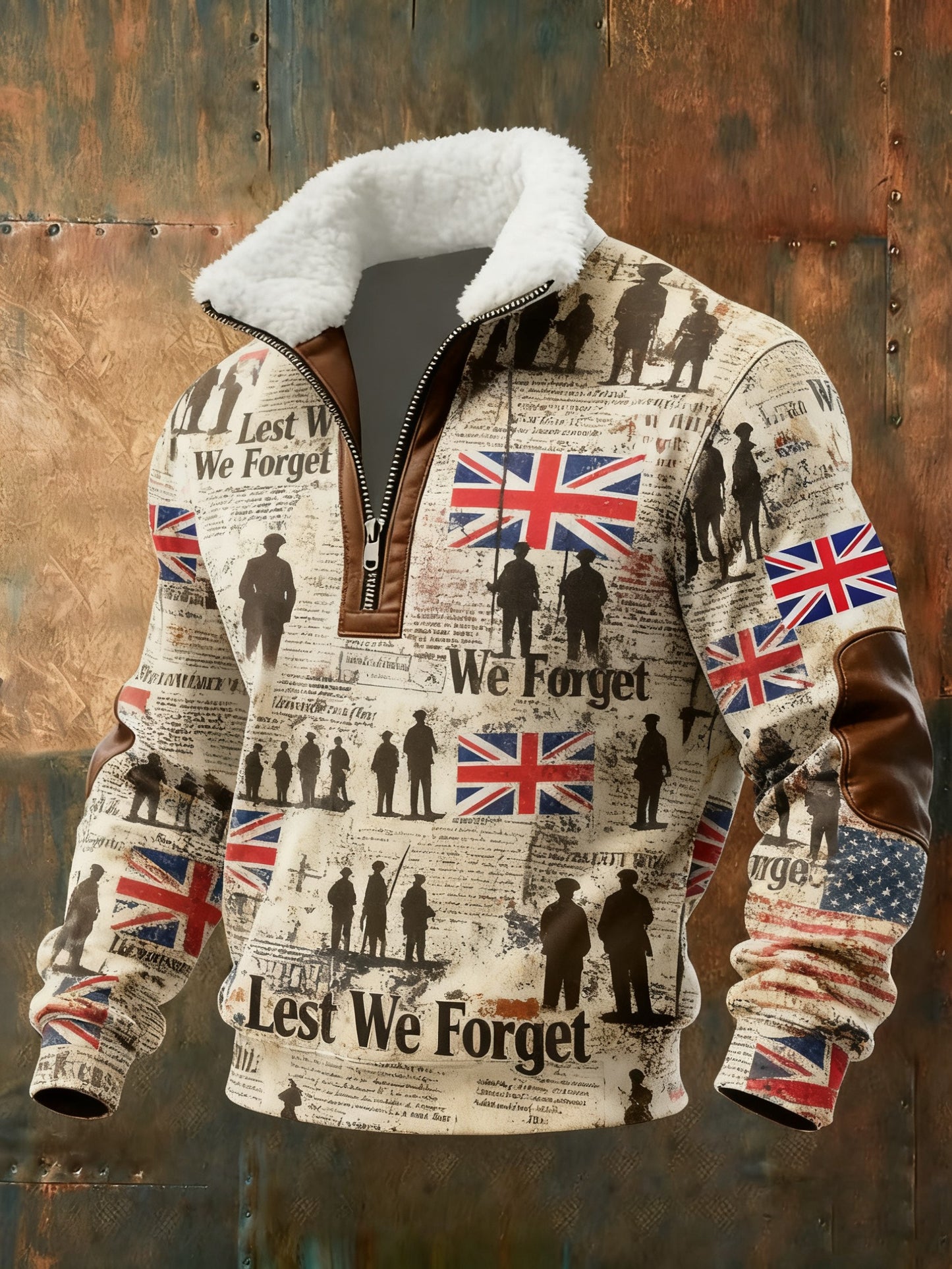 Men's Remembrance Day Lest We Forget Printed Sweatshirt