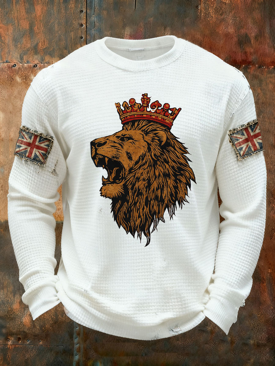 Men's UK Flag Waffle Long Sleeve T-Shirt