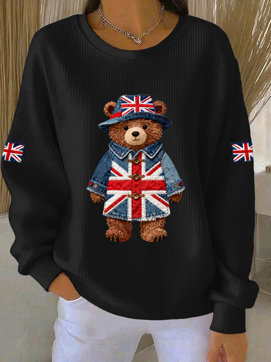 Women's British style Print Casual Sweatshirt