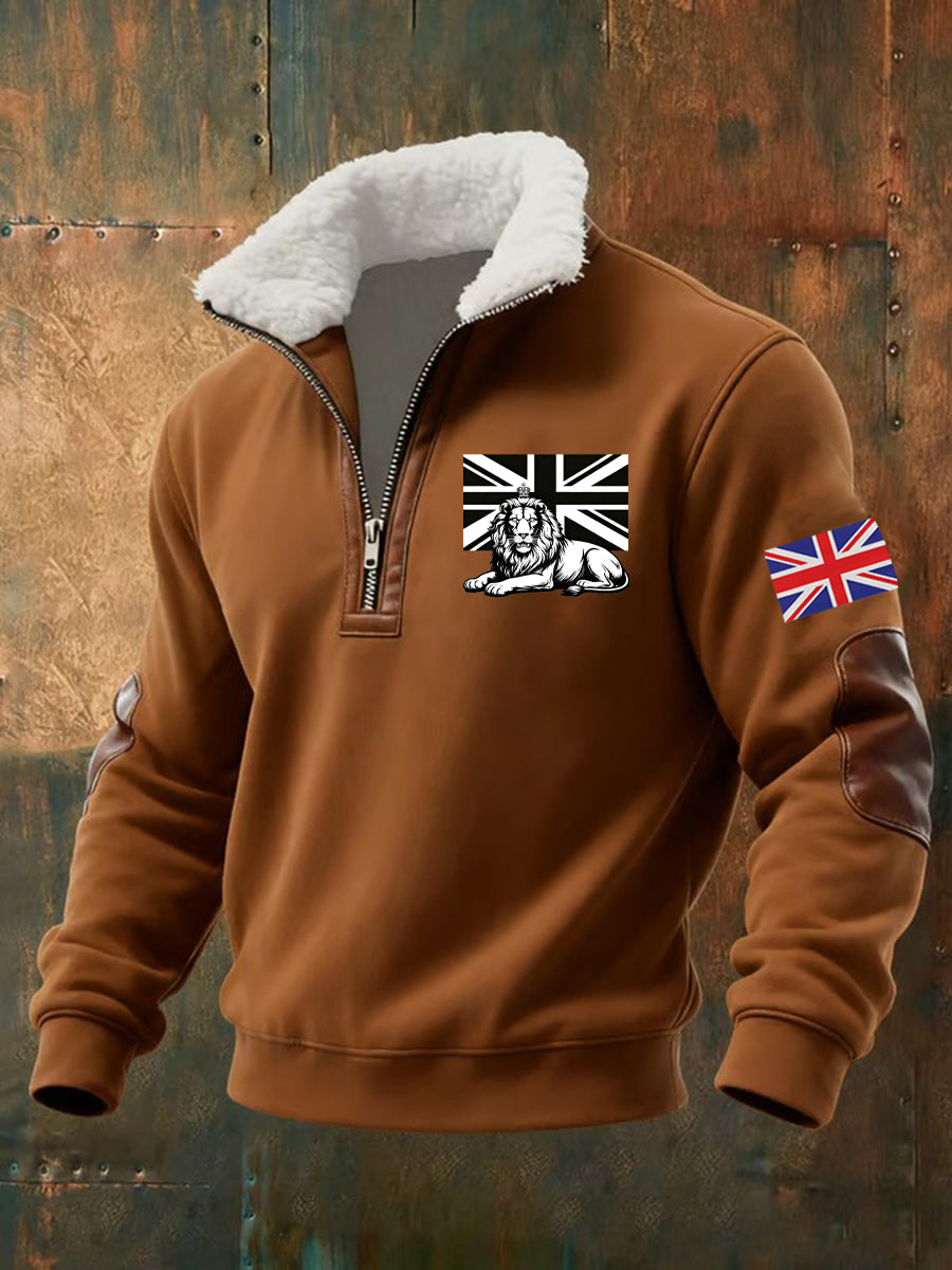 Men's Vintage British Lion Print Sweatshirt