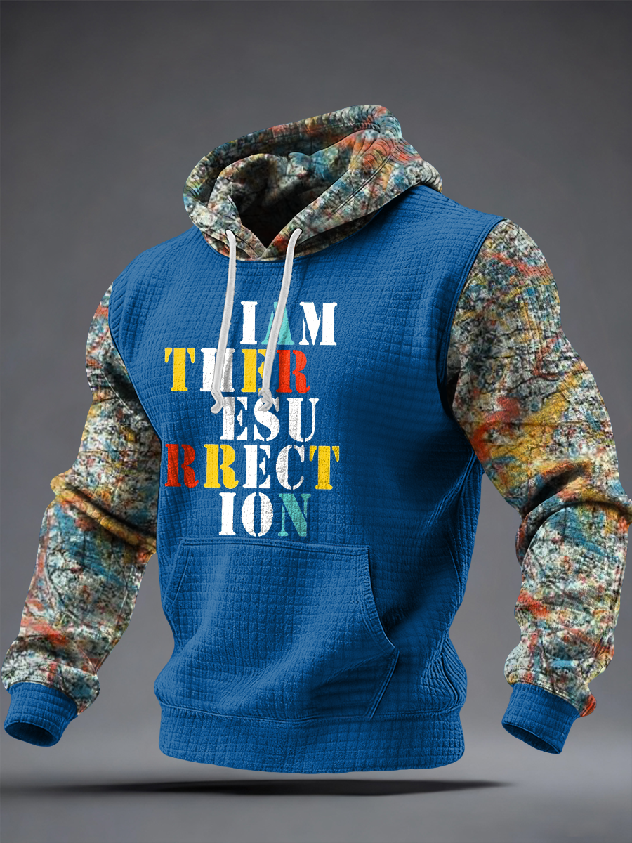 Men's Lemon Roses Music Lover Printed Checkered Cotton Hoodie