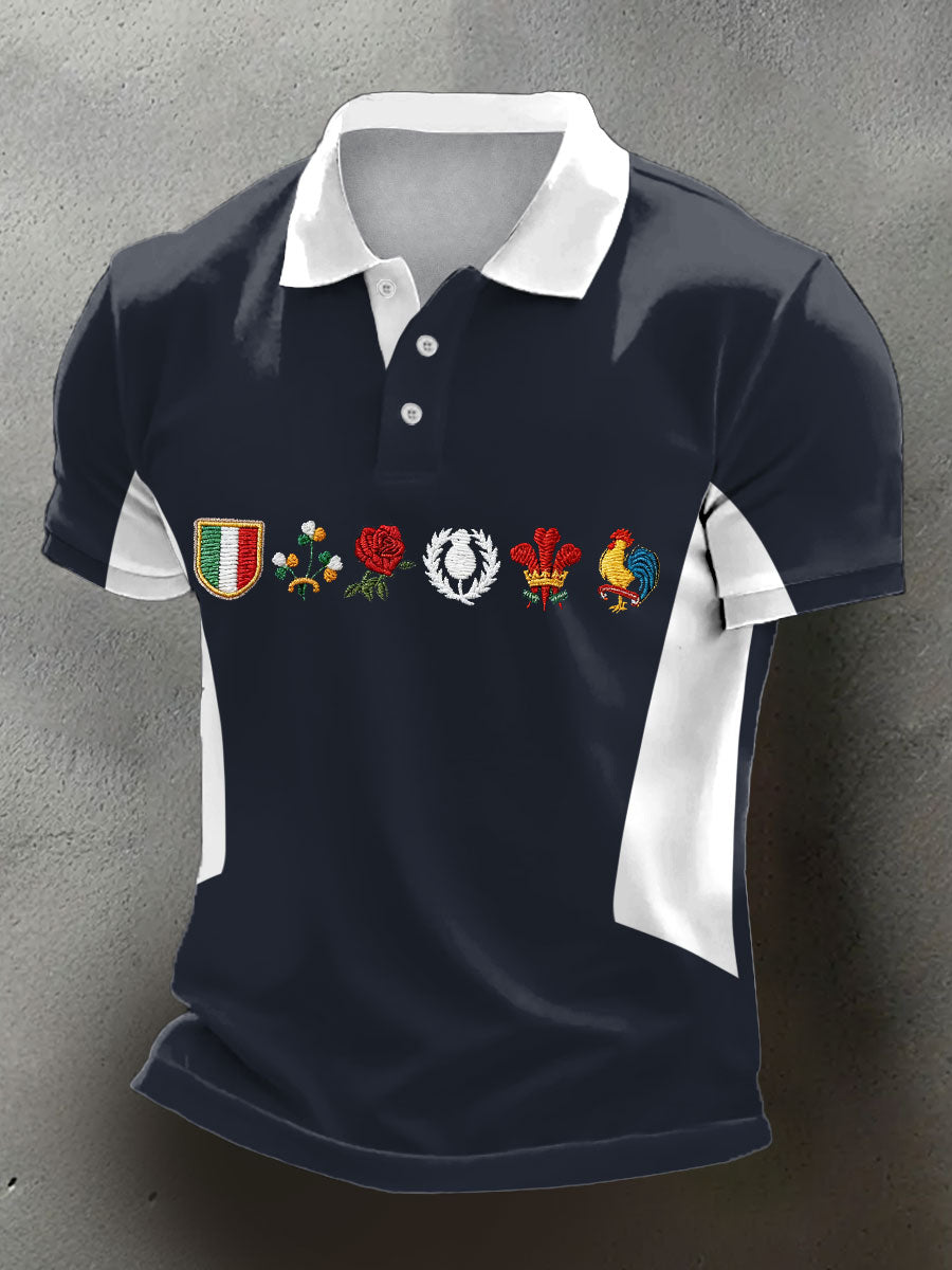 Men's Rugby Lover Game of Nations Printed Casual Tops