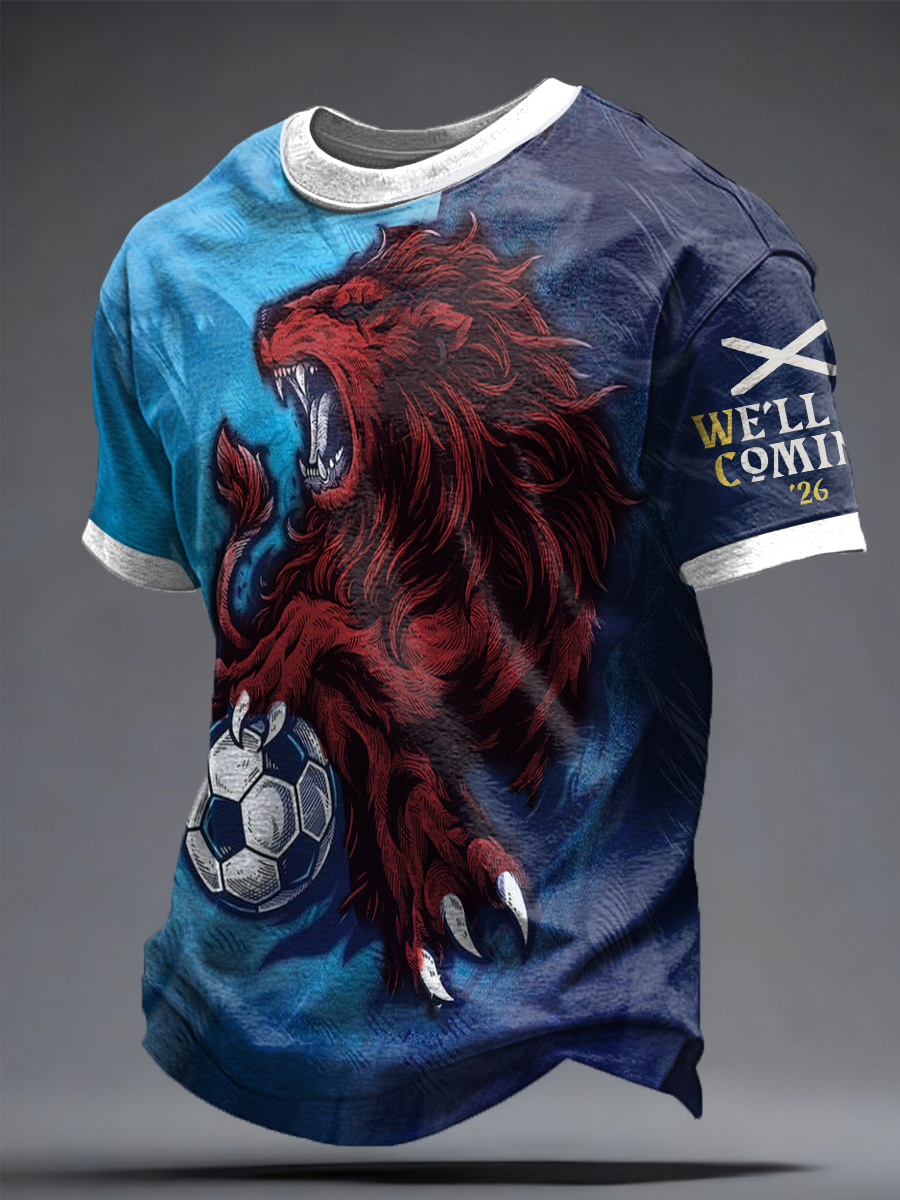 Men's Scotland Football Lover Printed T-shirt