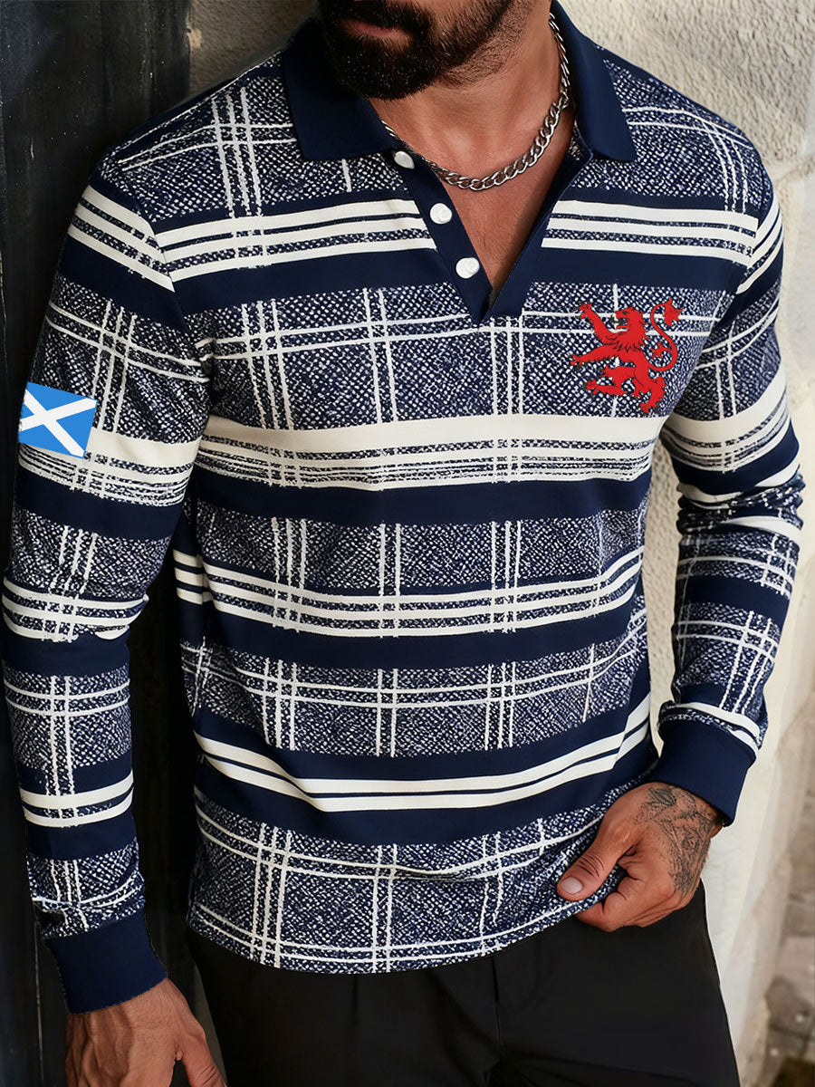 Men's Scotland Football Lover Printed Casual Tops