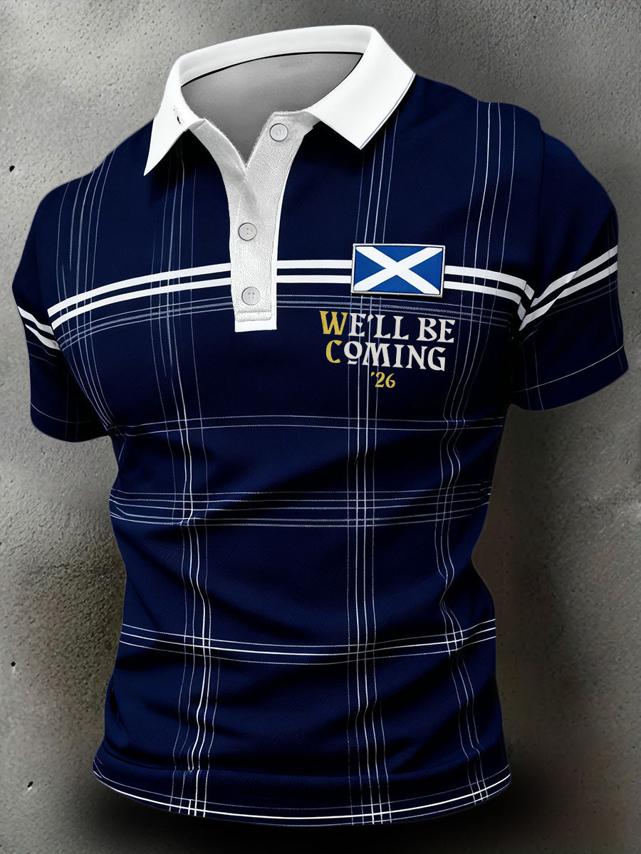 Men's Scotland Football Lover Printed Casual Tops