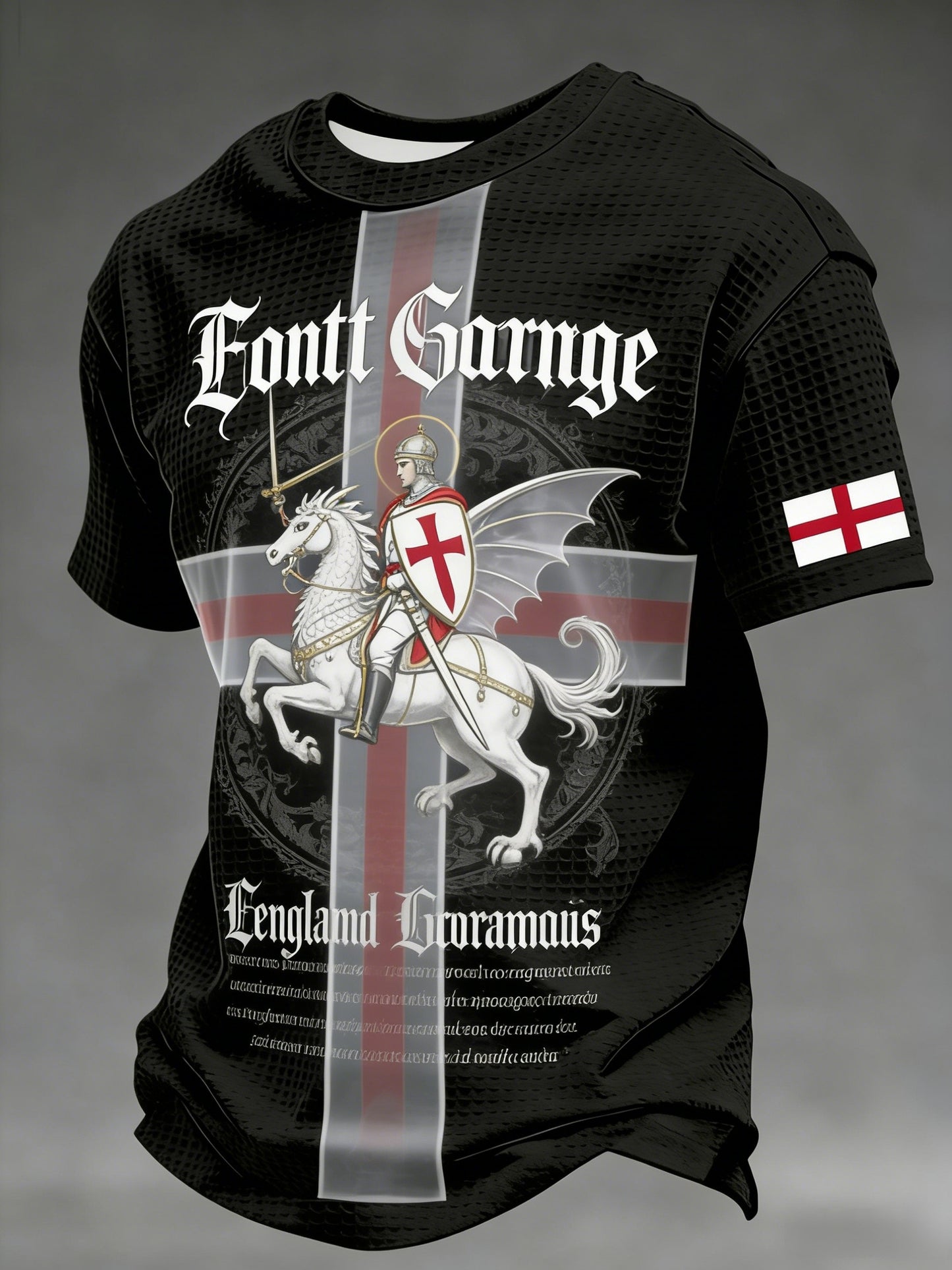 Retro St George's Day Casual Waffle T-Shirt