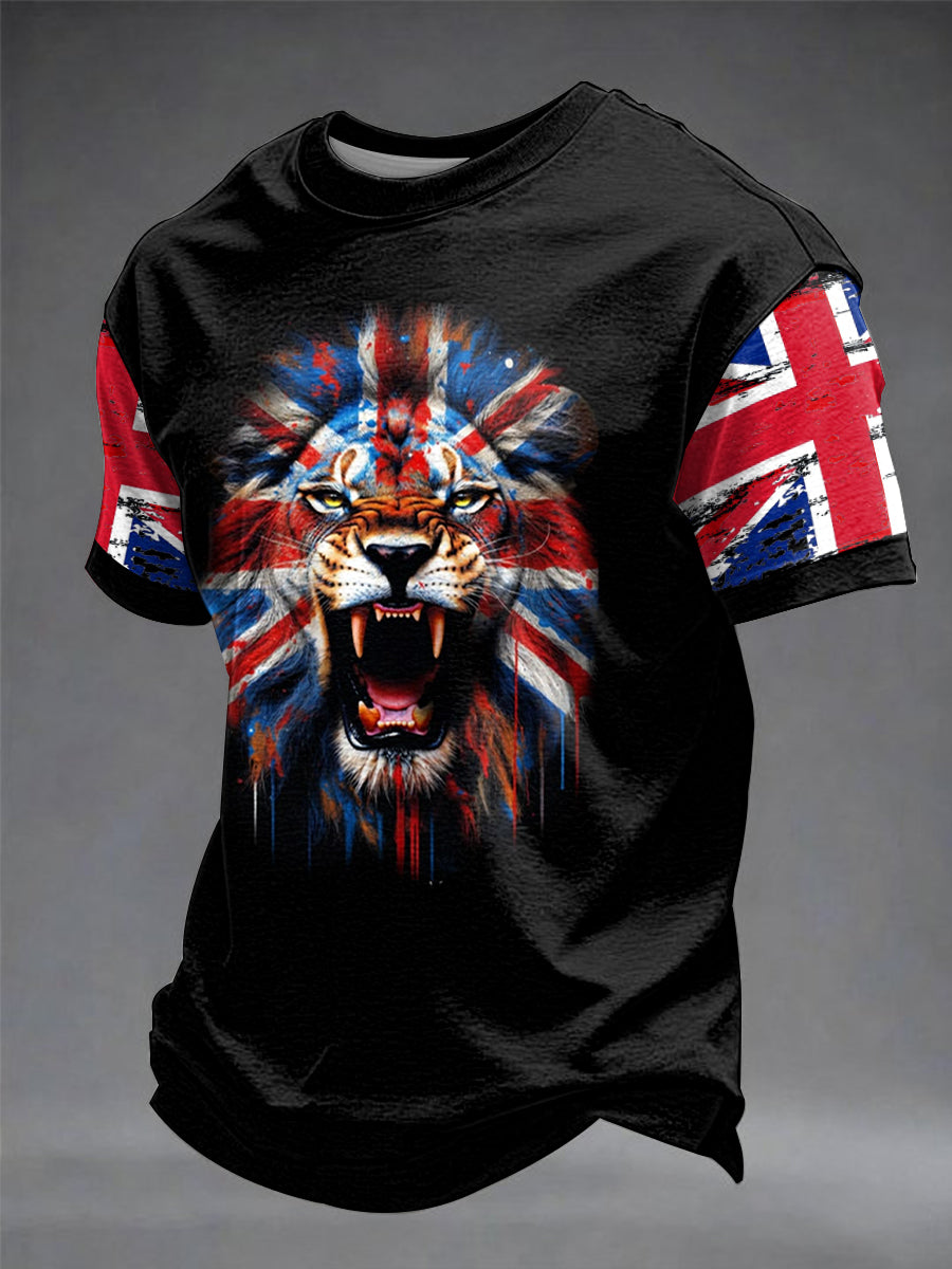 Men's Vintage British Lion Printed T-shirt