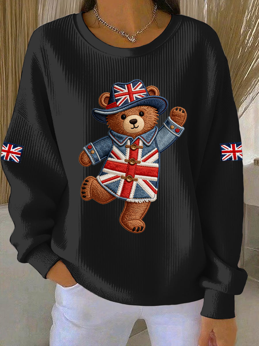 Women's British Style Print Casual Sweatshirt