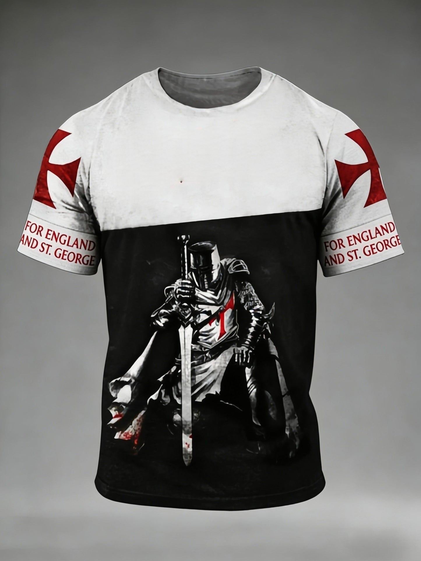 Men's Retro St George's Day Casual Short-Sleeve T-Shirt
