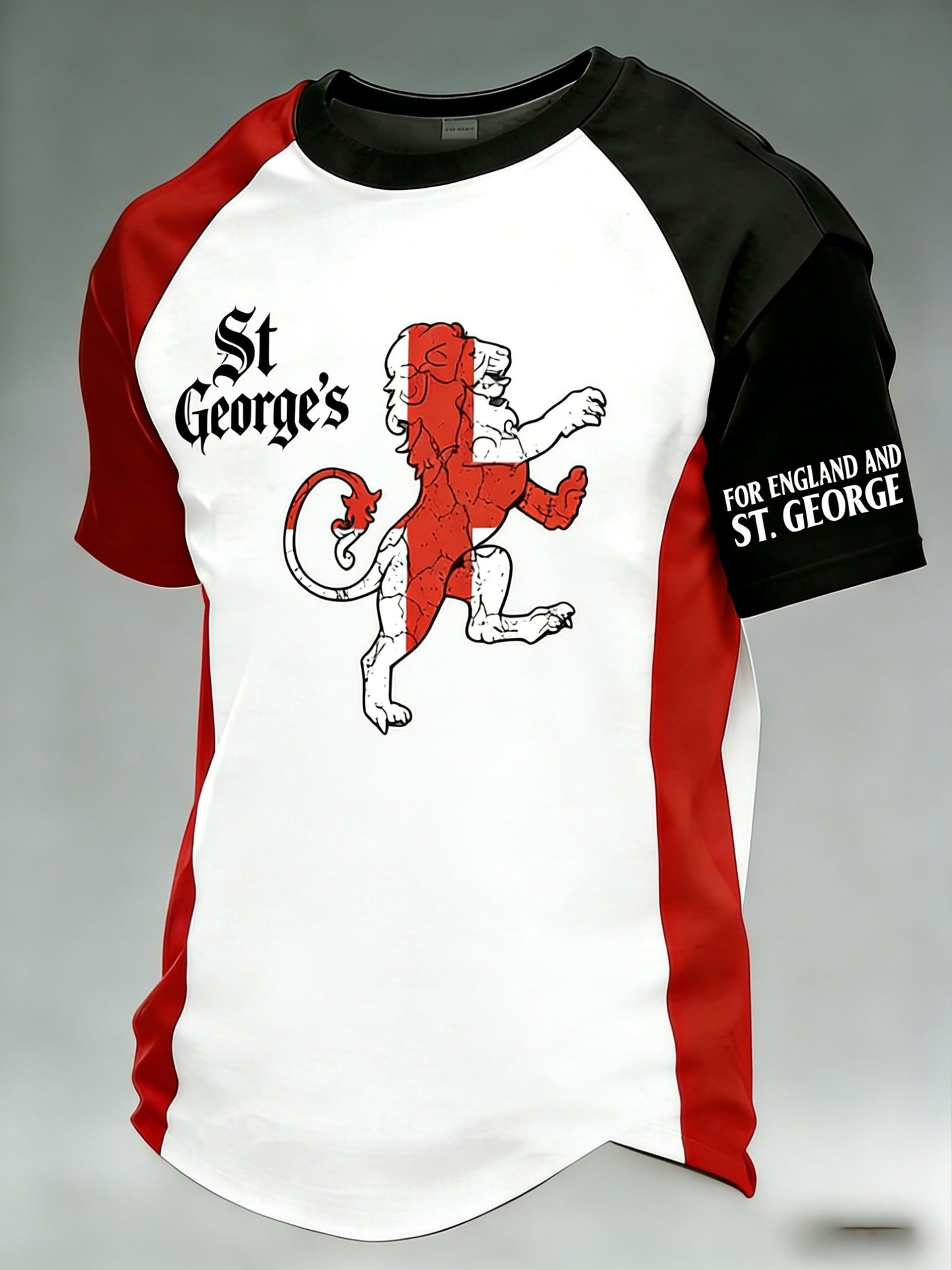 Men's Retro St George's Day Casual Short-Sleeve T-Shirt