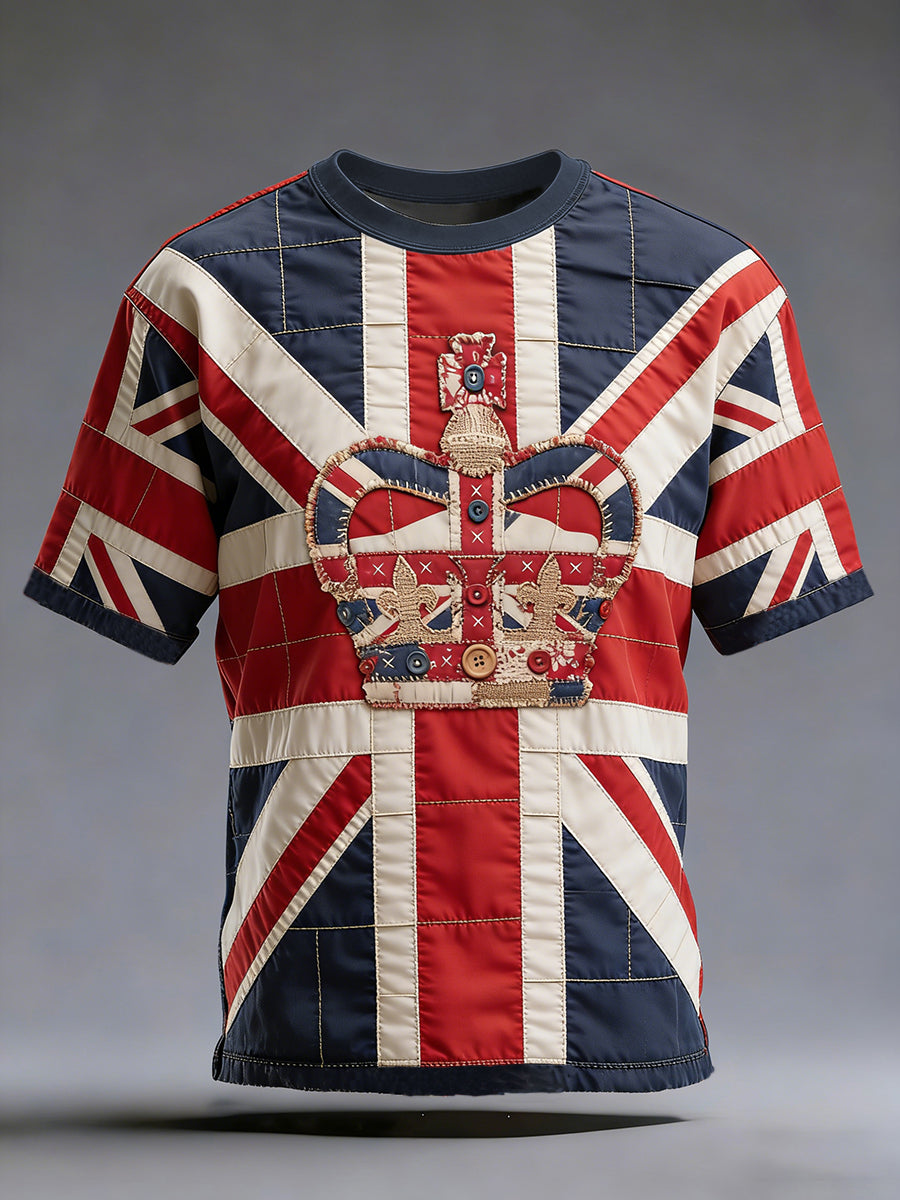 Men's UK Flag Art Printed Short Sleeve T-shirt
