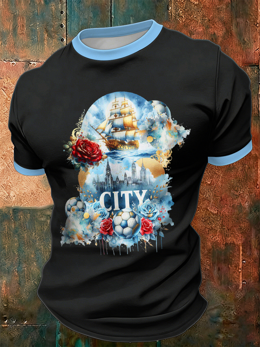 Men's Football Short Sleeves T-shirt