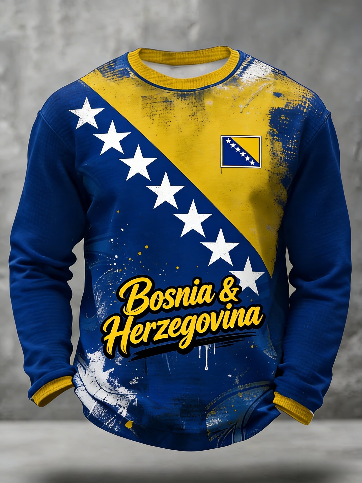 Men's Bosnia ZMAJEVI Football Lover Printed Waffle Tops
