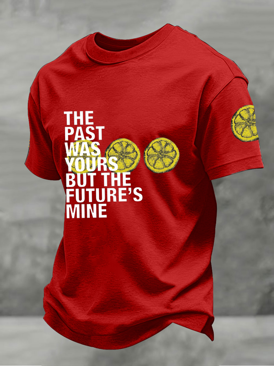 Men's Lemon Roses Music Lover Printed imitation cotton short-sleeved T-shirt