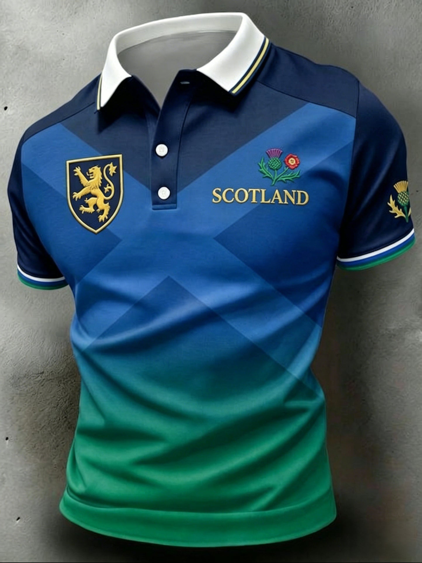 Unisex UK Scotland Football Lover 2026 Printed Casual Short-Sleeve Polo Shirt