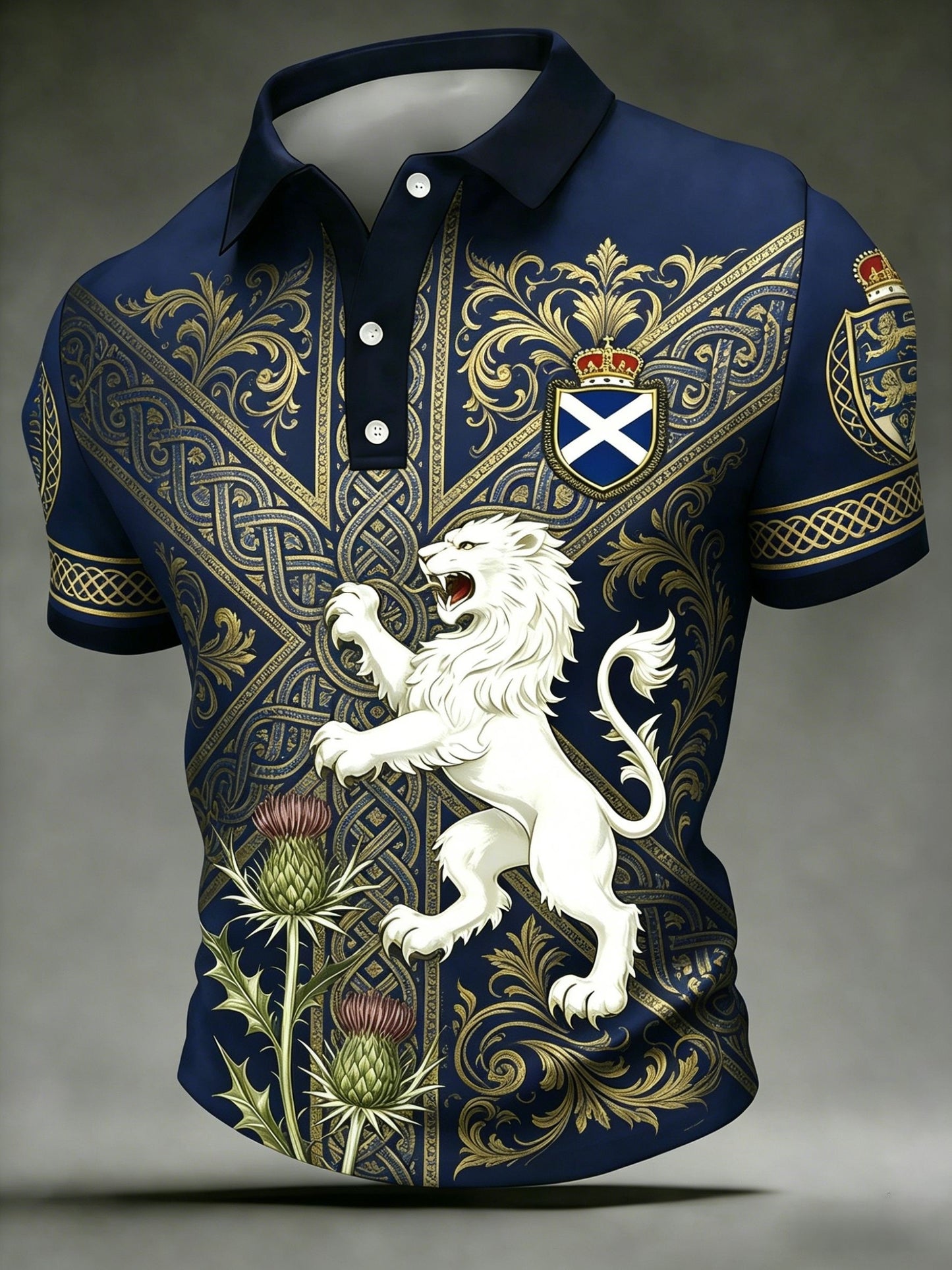 Unisex UK Scotland Football Lover 2026 Printed Short-Sleeve Polo Shirt