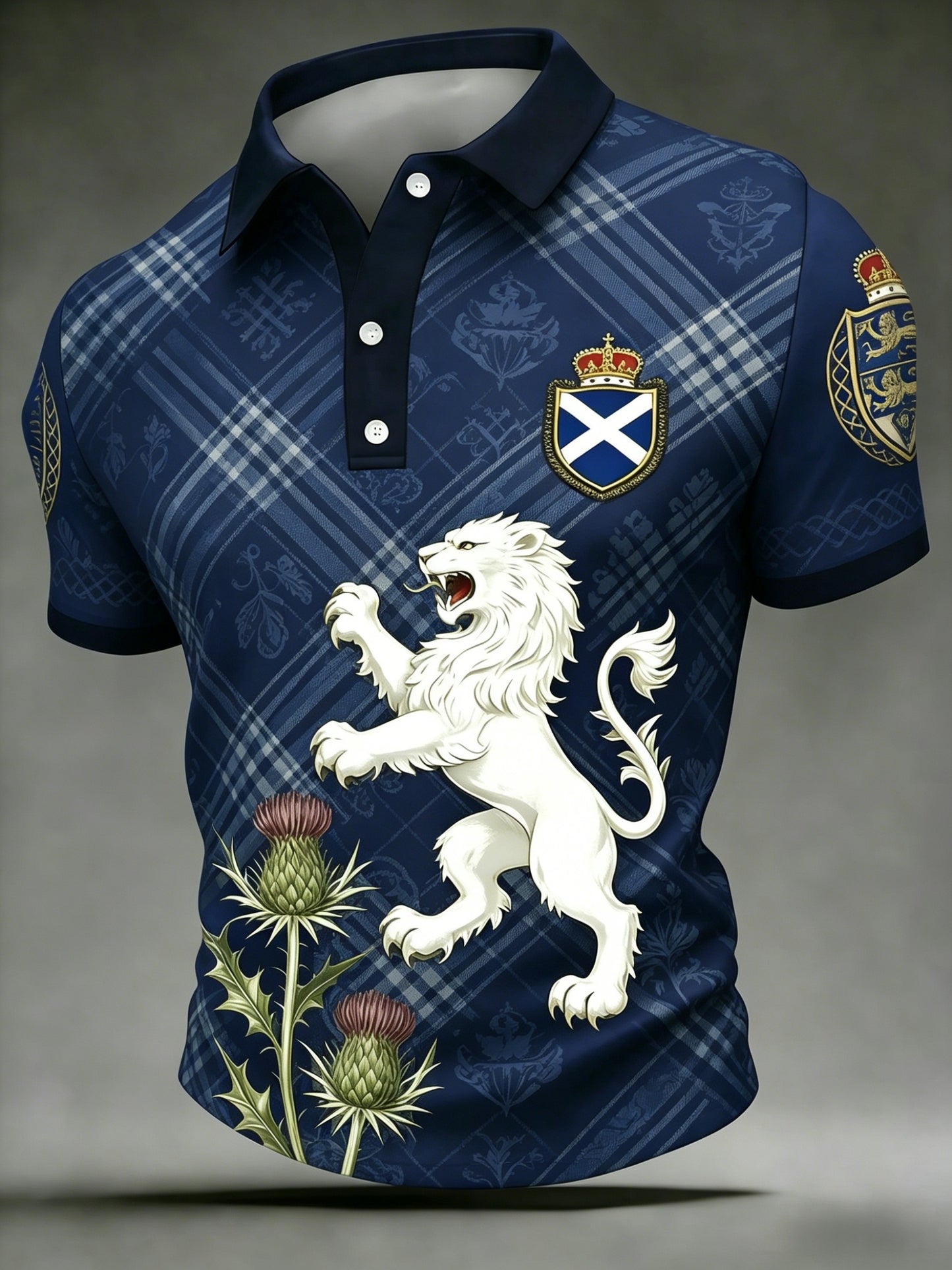 Unisex UK Scotland Football Lover 2026 Printed Short-Sleeve Polo Shirt