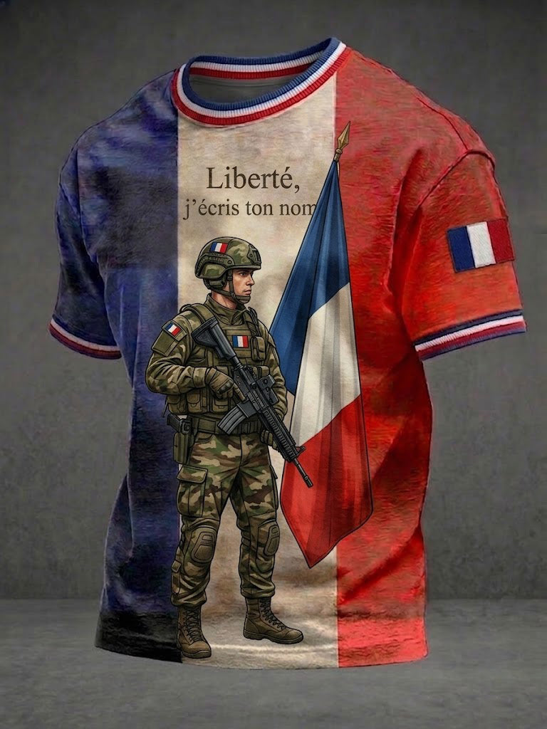 Men's Liberté J'écris Ton Nom Printed T-shirt