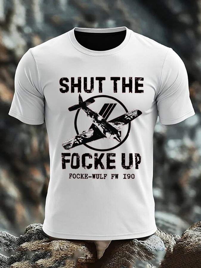 Men's SHUT THE FOCKE UP Printed T-Shirt